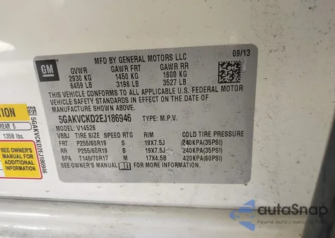 2014 Buick Enclave Premium z USA, uszkodzony, nr VIN 5GAKVCKD2EJ186946